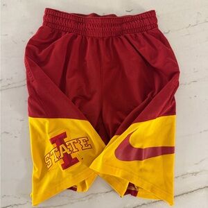 Iowa State Cyclones Shorts Mens Small Red Yellow Nike Dri Fit Basketball NCAA